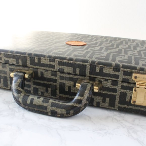Rare Vintage Fendi FF Zucca Pattern Briefcase Bag - Picture 6 of 9